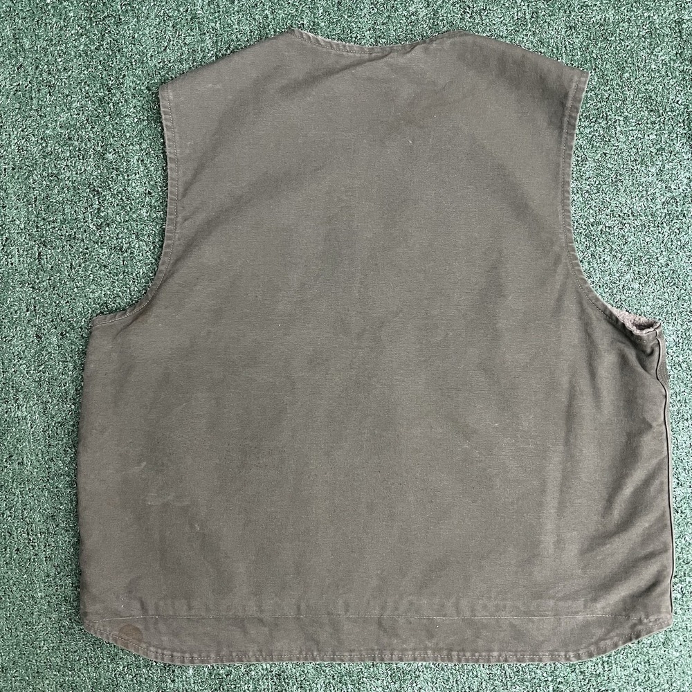 Carhartt V26 LOV Green Light Olive Canvas Sherpa Lined Vest Men's 2XL Jacket VTG - Picture 6 of 6